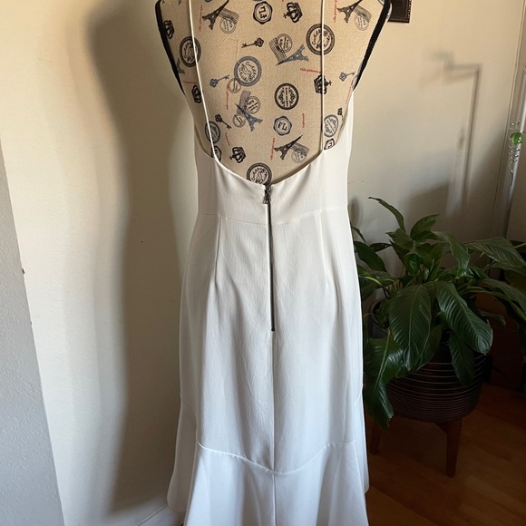 NWT -  Alice + Olivia Adrina Cowl-Neck Spaghetti-Strap High-Low Midi Dress - Picture 5 of 15